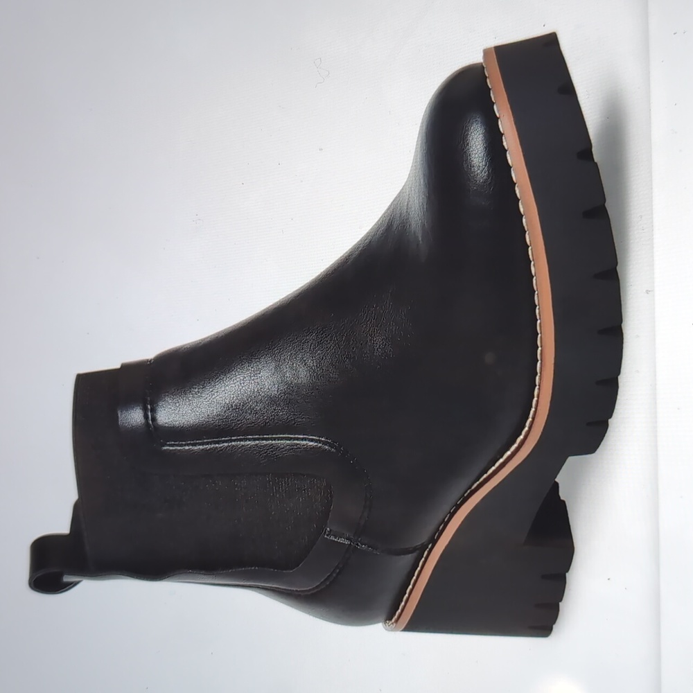 Blondo Dyme Black Leather Waterproof Wedge Booties